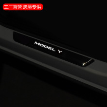 适用于特斯拉Model Y改装LED發光门槛条带灯汽车不锈钢迎宾踏板