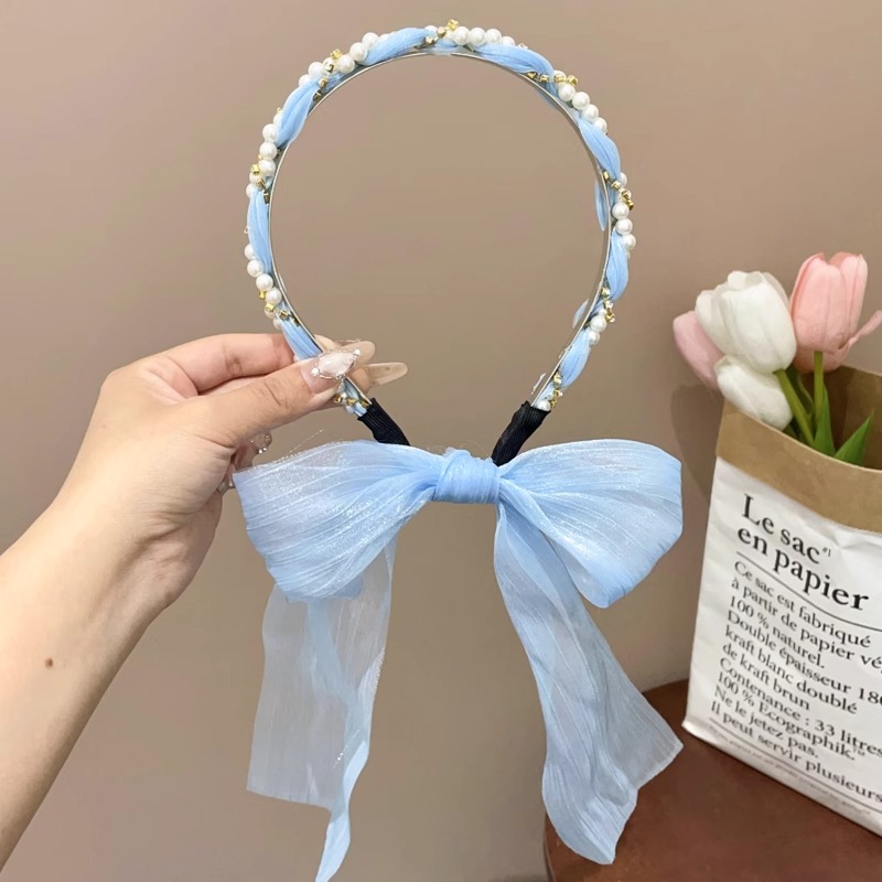 Niños flores trenzadas flotantes bandas de cabello 2025 nuevas niñas bufandas de seda un cabello bandas de cabello tarjeta de cabello tocado