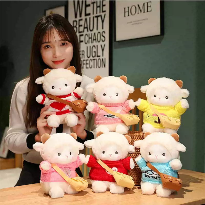 Bok sheep doll plush toy sheep doll girl doll machine birthday gift 8 inch doll factory straight hair