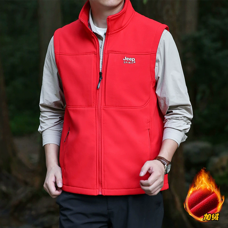 [Контролируемая цена] 2024 новый осенний мужской мульти-карманный конюшня мужской свободный бархатный жилет большого размера
