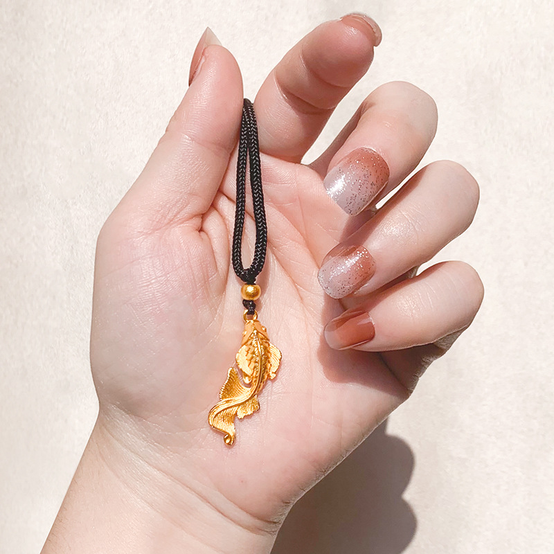 Big Fish Begonia trenzado cuerda colgante nacional retro Vietnam arena oro koi collar joyería de la aleación de cobre no se desvanece durante mucho tiempo