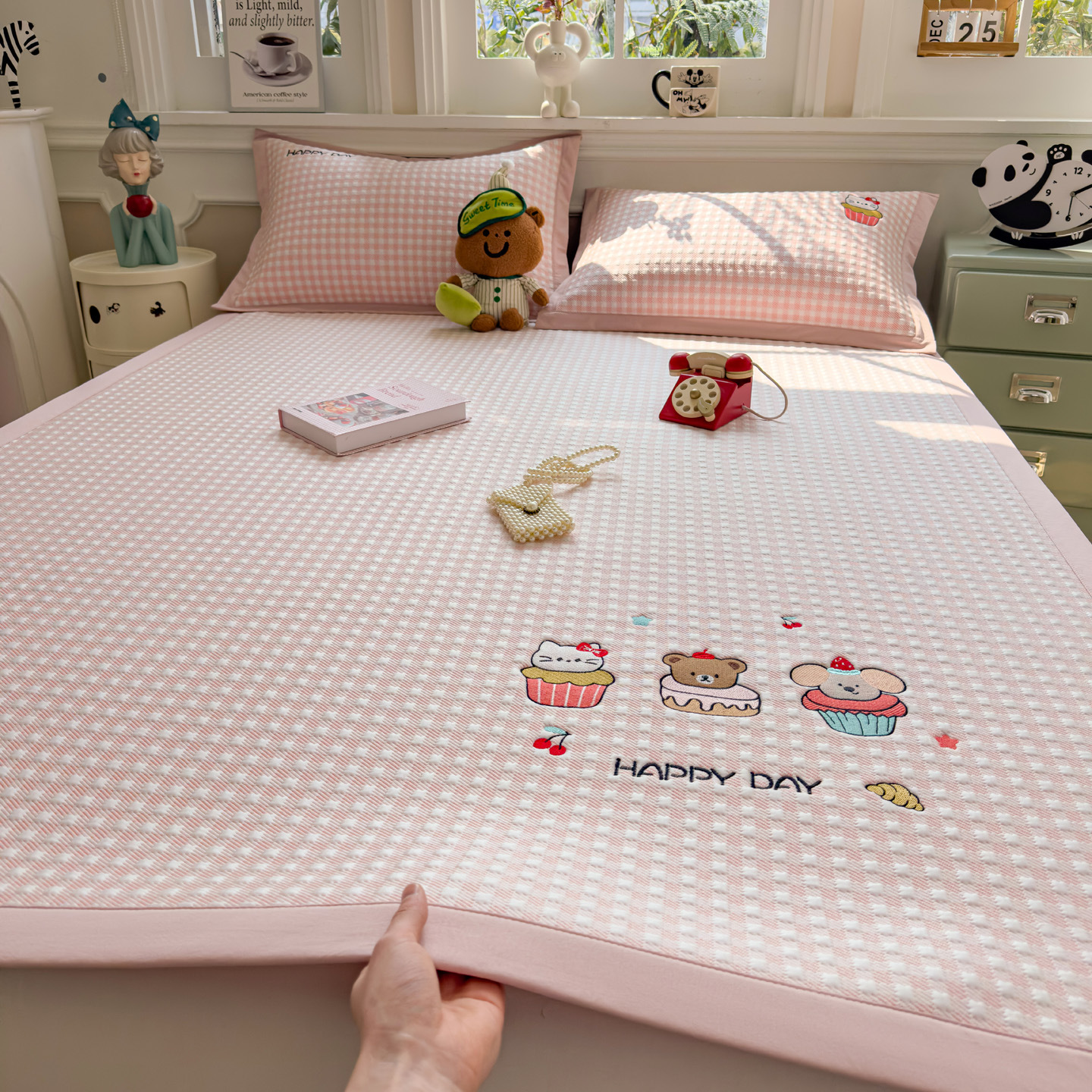 Madre y bebé nuevo frío verano frijoles helados alfombra fría se puede lavar con máquina aire acondicionado alfombra suave dormitorio alfombra fría para una persona doble