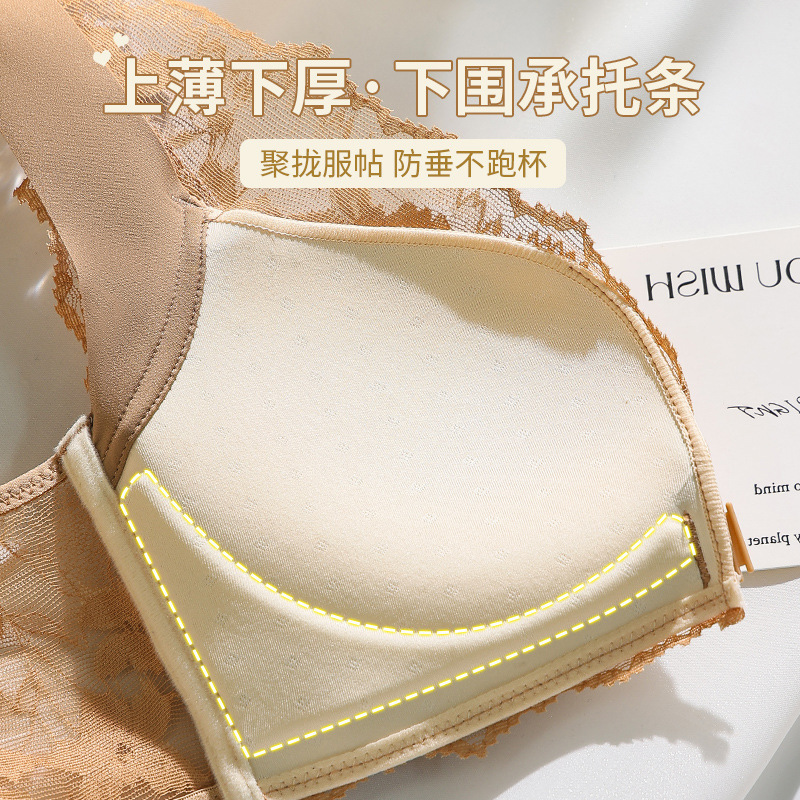 女性用のホットなフロントボタン下着、小さな胸のプッシュアップ、夏用の薄いスタイル、副胸の縮小、たるみ防止、ノンワイヤー、美しいバックブラ|undefined