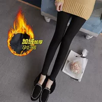 Composite Real Super #2023 Зимние черные укороченные брюки для беременных на флисовой подкладке, регулируемые узкие брюки, брюки для беременных