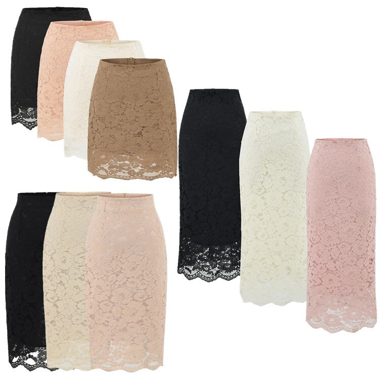 Lace Figure-Flattering Skirt for Women, New High-Waisted Slim-Fit Skirt with a Slimming and Elegant Look, High-End Feel, Hip-Hugging Skirt, Available in Long and Short Styles
