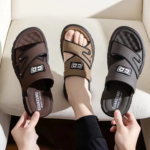 Men's Beach Sandals 2025 New Summer Outdoor Wear Waterproof Slip-Resistant Dual-Purpose Casual Thick Sole Slippers
