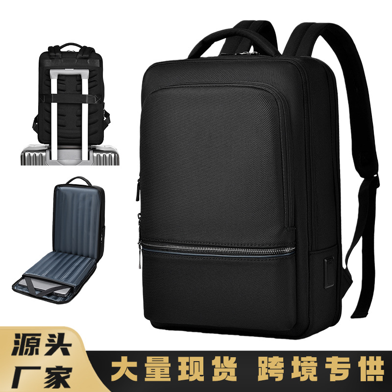 Nuevo paquete de negocios multifuncional textura versátil bolso de computadora portátil de transporte anti-derramamiento manga tirón mochila de viaje