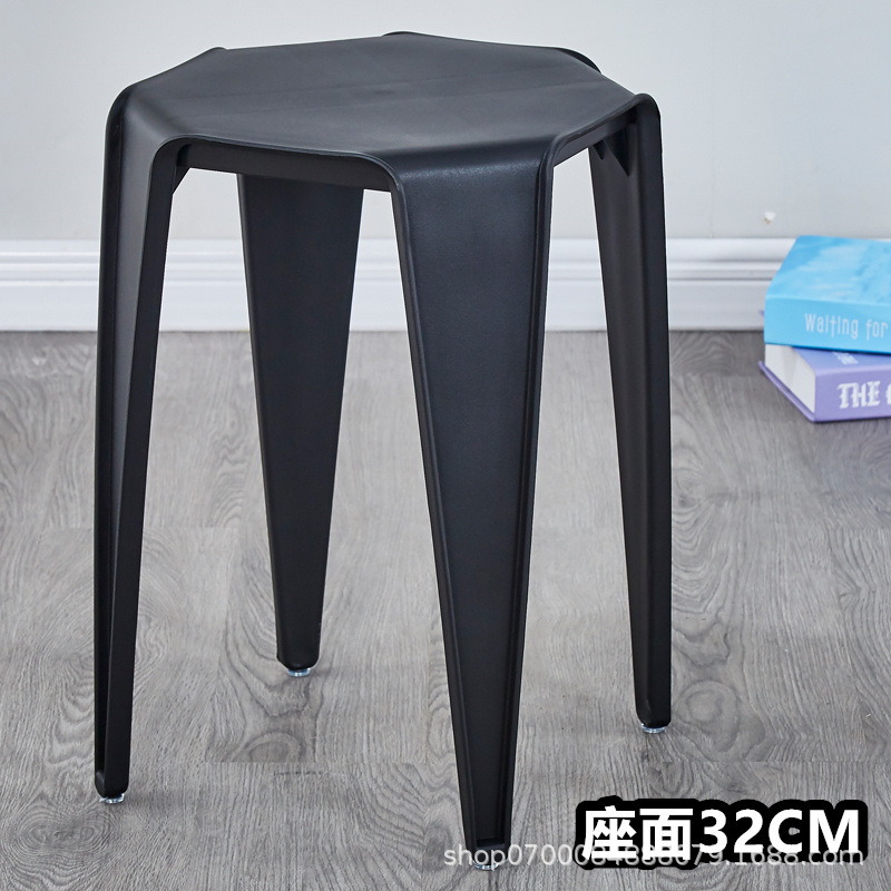 블랙-풀 플라스틱-사각형 의자-좌석 32CM