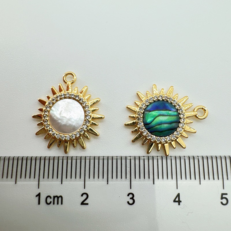 6g Weight Pendant Jewelry Making Type Diameter 10mm Jewelry Making Size Shell Inlay Material DIY Jewelry Accessories Classification 1 Piece Quantity Copper Material Clouds, Sun Pattern Plating, Inlay Design Classic Style Style 1 Piece Diameter 10mm Copper Shell Clouds Sun Pendant 7