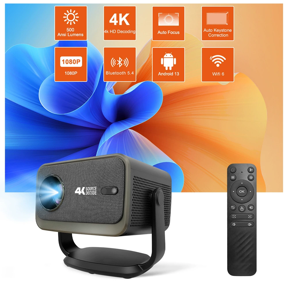 Умный проектор P20plus (Android 13), 1080P, 2 ГБ + 32 ГБ, пан- tilt вращение на 360°