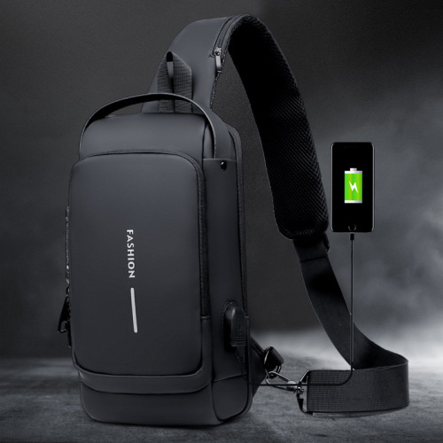 Men's Chest Bag Password Lock Anti-Theft Cycling Bag Casual Outdoor Running Travel Hip Bag Single Shoulder Cross-Body Sports Backpack