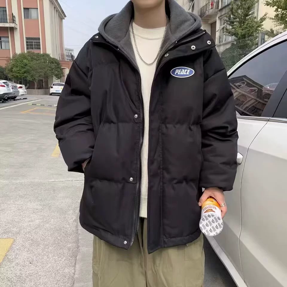 Winter warm set with hood, down jacket for elementary school students, 2023, oversize