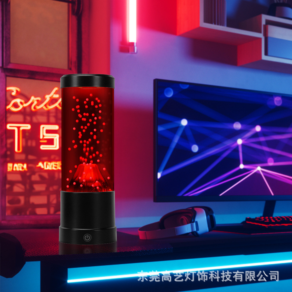 Fábrica al por mayor Amazon LED noche luz volcán creativo noche luz regalo decoración atmósfera luz USB lava lámpara