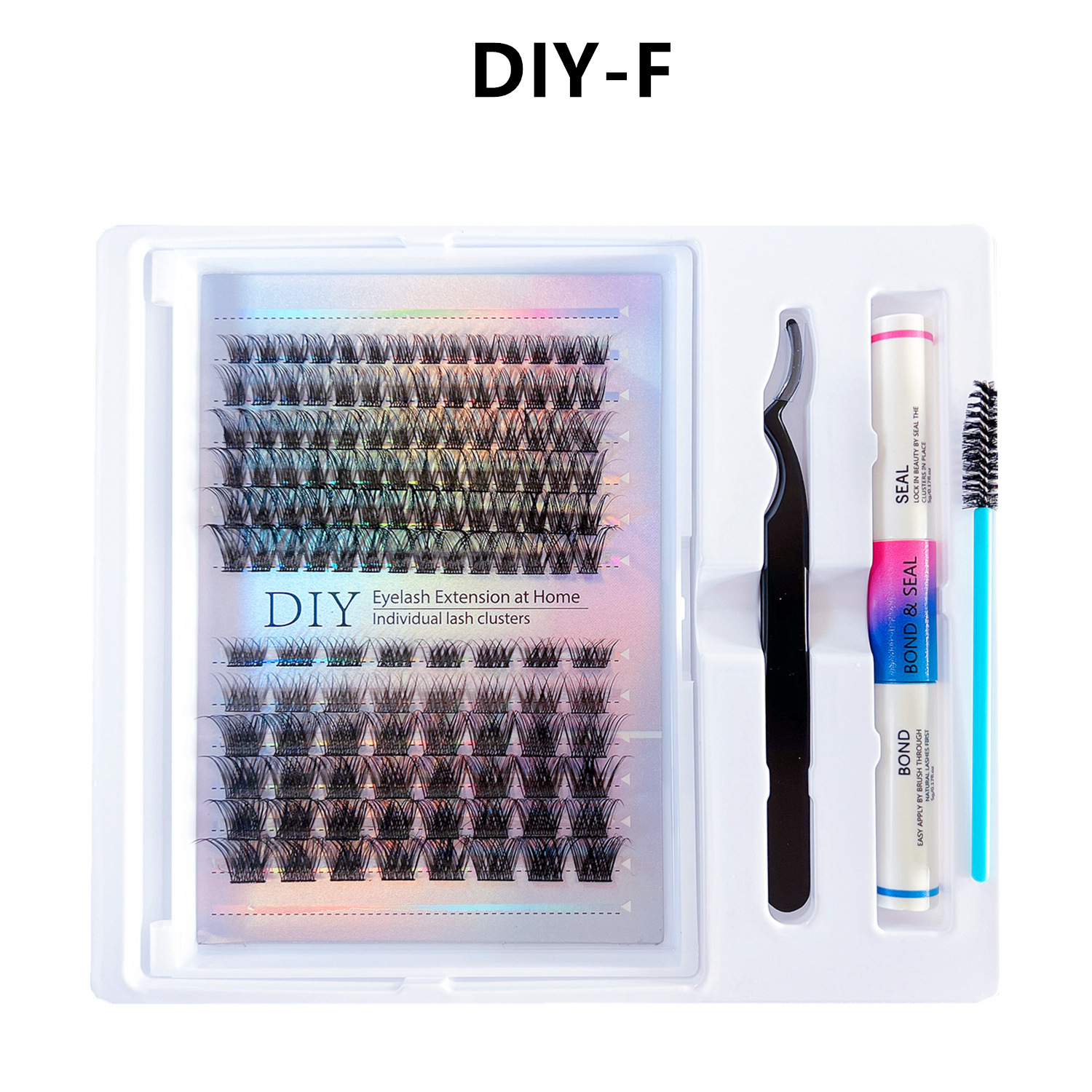 Transfronterizo DIY solo racimo pestañas postizas segmentado auto-injerto de pelo pestañas de doble cabeza pegamento pestañas traje de gran capacidad