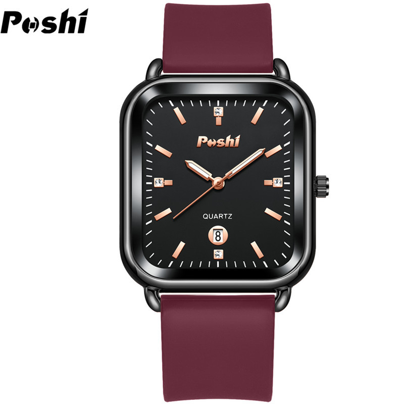 Tiktok transfronterizo TK Venta caliente simple pequeño reloj cuadrado para hombres y mujeres reloj POSHI Internet celebridad Moda mujer reloj de cuarzo