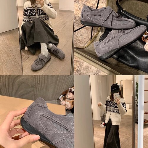 2025 Busan Blogger's Pick: Su Yinyin's Retro Lace-Up Velcro Flat Casual Shoes for Women – Ballet-Inspired Training Style