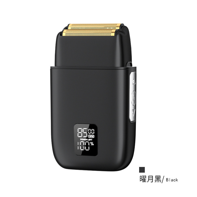 新款数显铝合金机身充电式剃须刀电动经典往复双头刮胡刀推白神器|undefined
