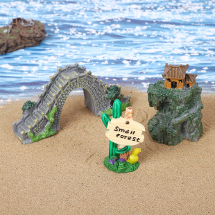 in stock creative fish tank landscaping simulation bridge aquarium stone bridge ornaments Chinese gardening micro landscape retro arch small bridge