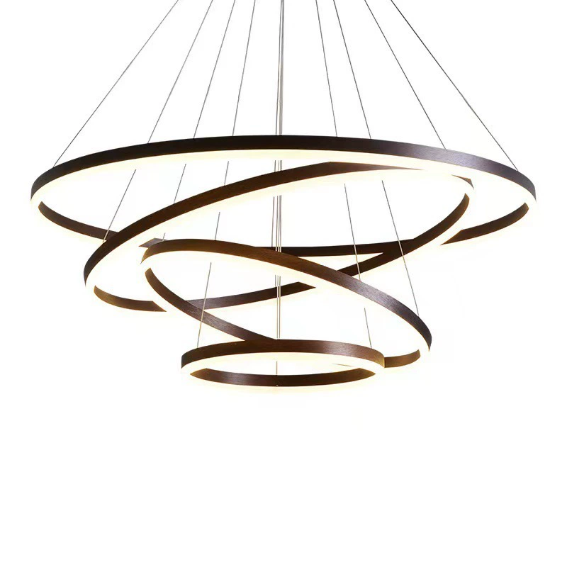 LED Ceiling Lamp Modern Creative, Ring Panels 40–100 cm, Warm/Neutral/White, Remote Option