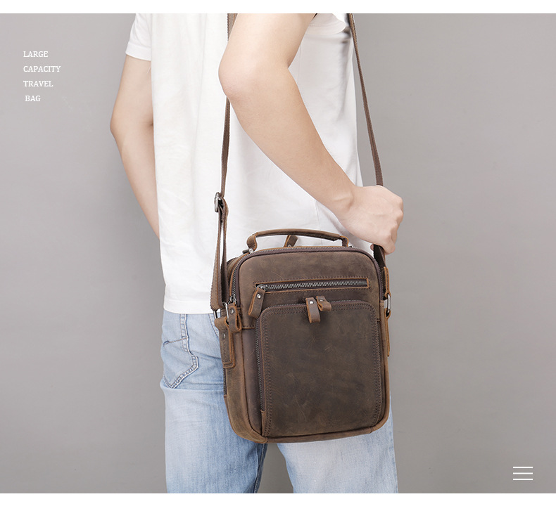Malunte genuine leather shoulder messenger bag retro mad horse leather shoulder bag multi-functional cross-border cowhide messenger bag_ipsvogv.com