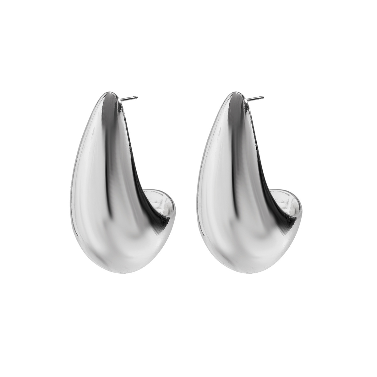 Water Drop Stud Earrings Minimalist Punk Style Drop Earrings_voghion.com