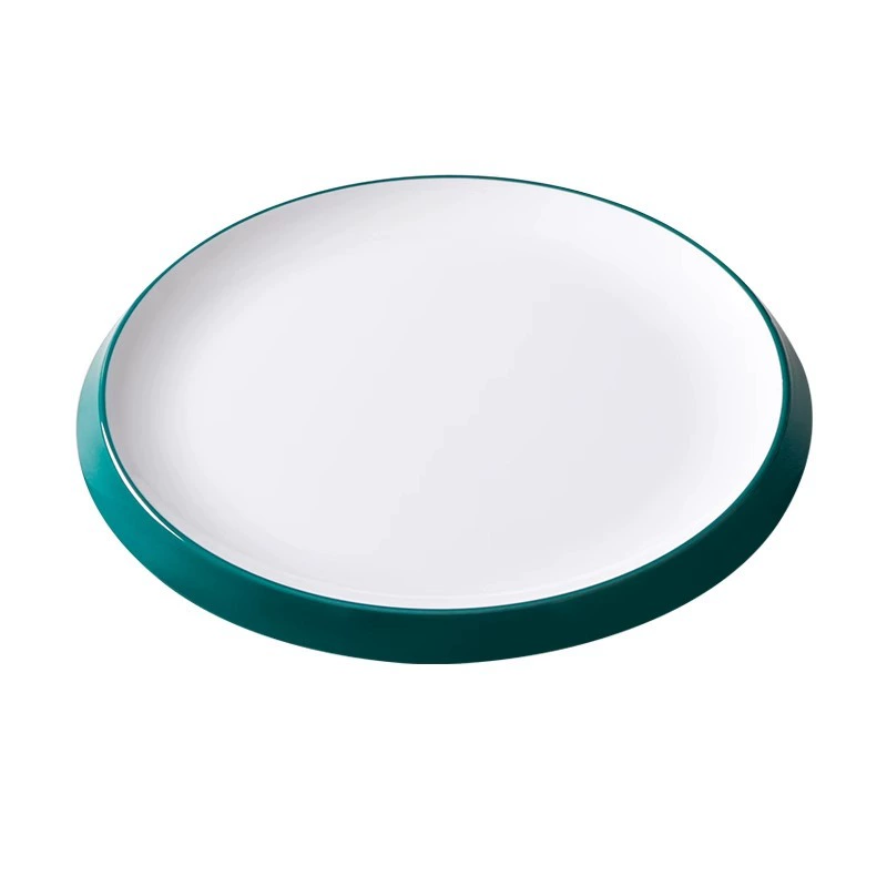Two-color tableware, plastic rectangular dinner plate for commercial use