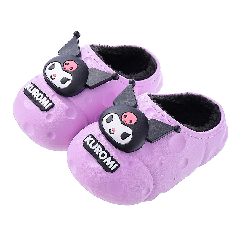 Sanliou zapatillas de algodón de invierno para niños, niñas y niñas, calentamiento y caucho, depósito impermeable Lomi, bolsas de tacones de algodón para niños