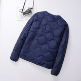 Демисезонный портативный пуховик, удерживающий тепло лонгслив, куртка, круглый воротник, свободный крой, V-образный вырез