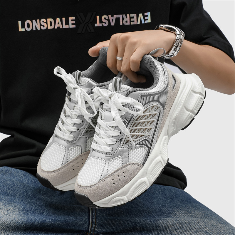 Xiaocan Retro Estilo de Hong Kong Zapatos de papá para hombres Tendencia Zapatos deportivos de pareja para jóvenes Zapatos casuales bajos de cuatro estaciones