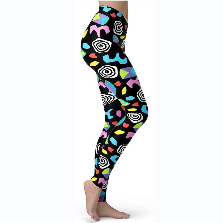 Abbigliamento da donna multicolore stampato slim fit fianchi sollevamento snellente grandi dimensioni corsa yoga fitness leggings_voghion.com