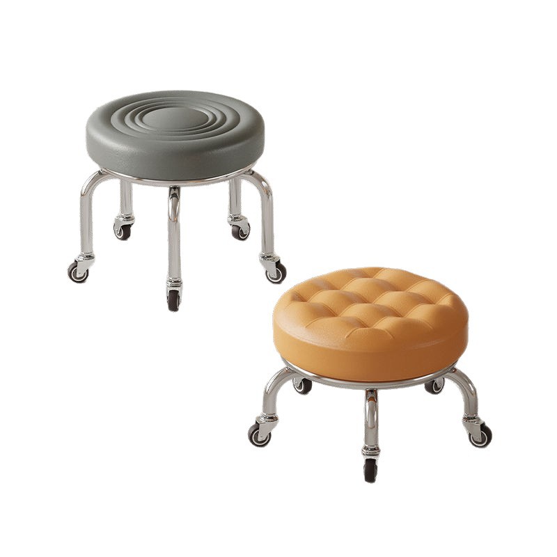 Rueda universal pequeño taburete polea baja taburete doméstico rueda banco redondo para adultos con niños pedicura limpieza taburete silencioso