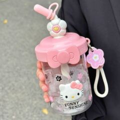 新しいかわいい小型ポータブル手動攪拌カップストロー付きカップ屋外コーヒー豆乳揺れプラスチックカップ