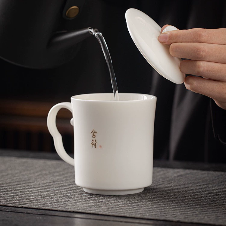 Фарфор Дахуа овечий жир белый конференционный cup - чашка из керамики с большим объёмом Jade с маркировкой Ga