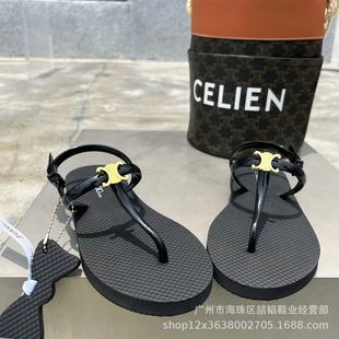 Zhetaoshoes2022 Summer Flat Solid Color Metal Buckle Versatile Non-Slip Casual Sandals Roman Sandals