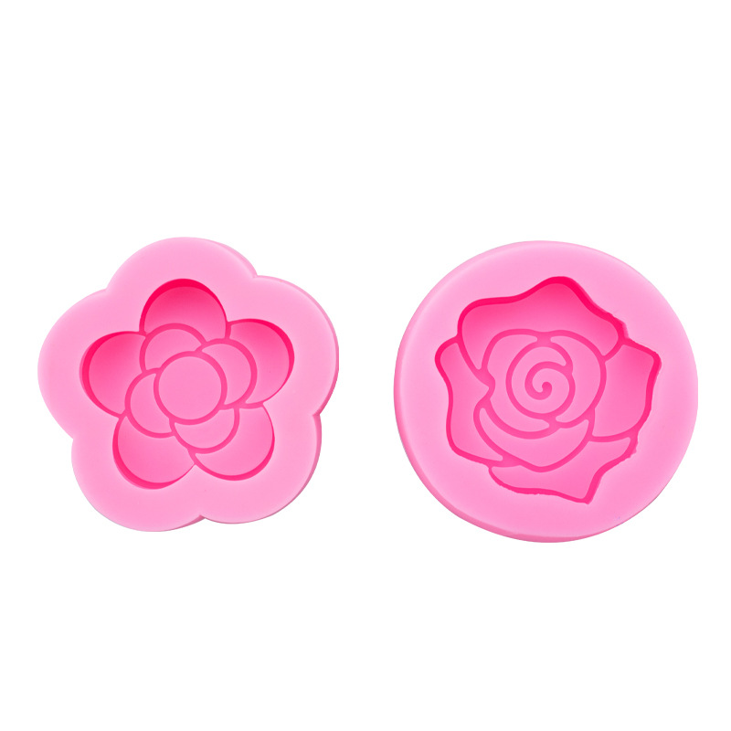 Camelia Rose forma de silicona molde coche aire acondicionado salida aromaterapia vela yeso hecho a mano jabón Accesorios