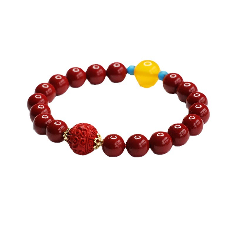 Органический агатож bracelet, циннабар