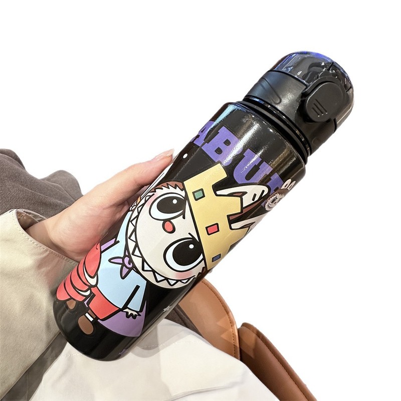 高颜值可爱型拉布布水杯弹跳盖便携车载杯细长款代发水杯|undefined