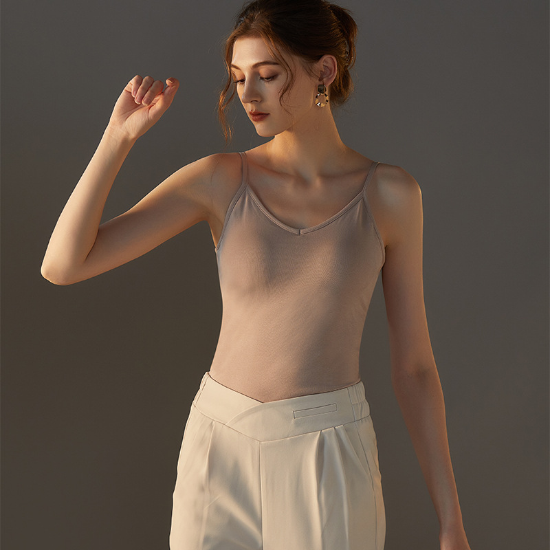 New Spring/Summer Style Padded Camisole Vest, Inner Layer Bra, Pure Cotton Backless Top for Women, Suitable for Summer Wear