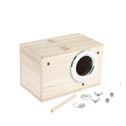 Wooden handicraft bird nest parakeet breeding box bird's nest bird incubator solid wood bird cage outdoor decoration 