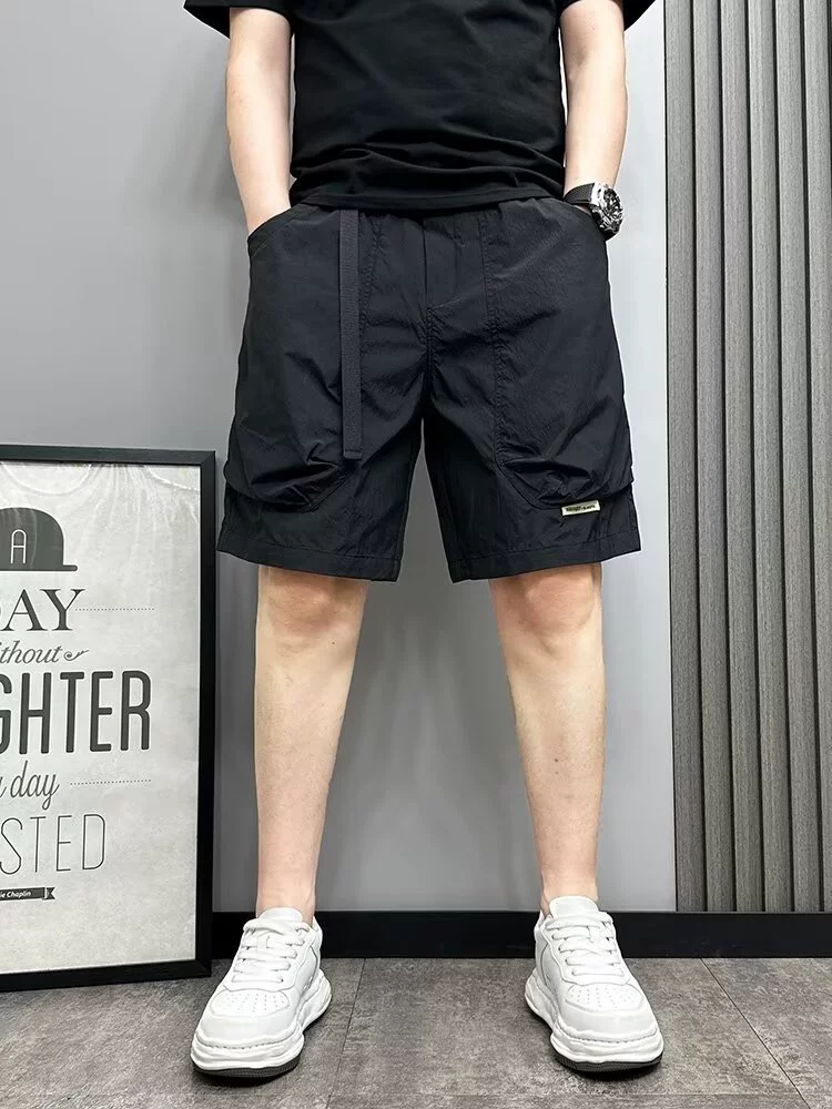 Summer quick dry silk shorts, beach trousers for leisure, loose fit