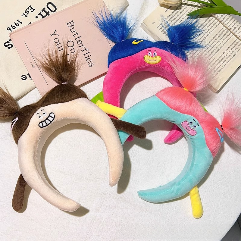thumbnail image 1 of Diadema creativa personalizada para lavarse la cara, banda para el cabello con mascarilla femenina, diadema divertida, horquilla para el cabello, elementos de moda, 1 of 5