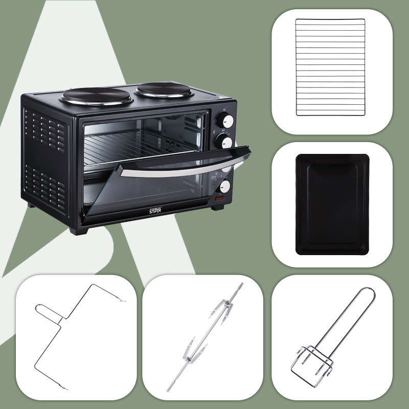 Winningstar transfronterizo estándar británico estándar europeo 40L pequeño hogar hornear pollo asado multifunción horno visual