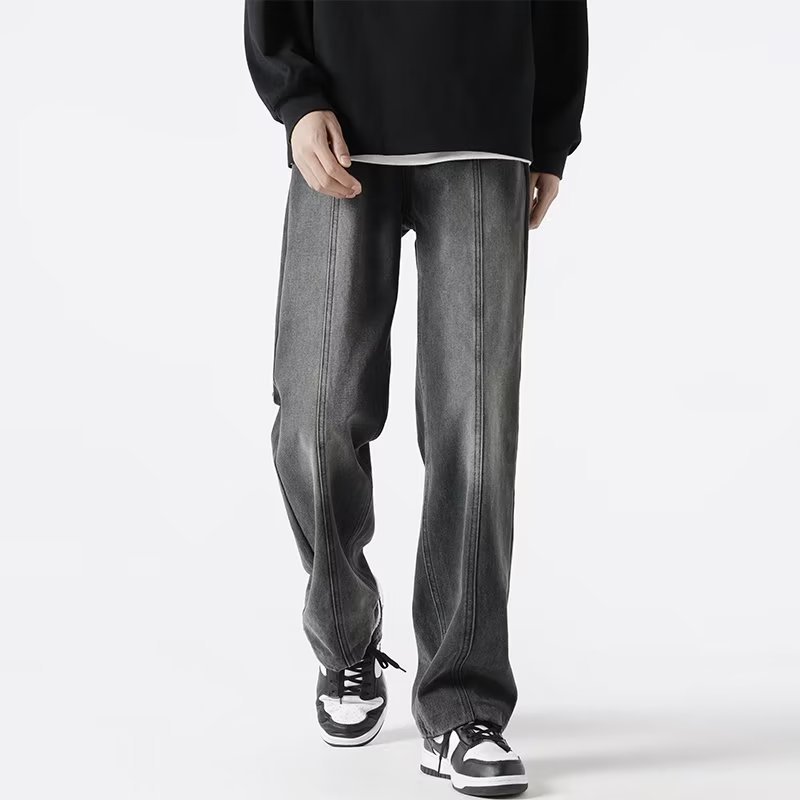 Estilo de Hong Kong hombres de moda verano nuevo estilo 2024 personalidad alfabeto jeans hip-hop ins marea calle alta tendencia pantalones guapos