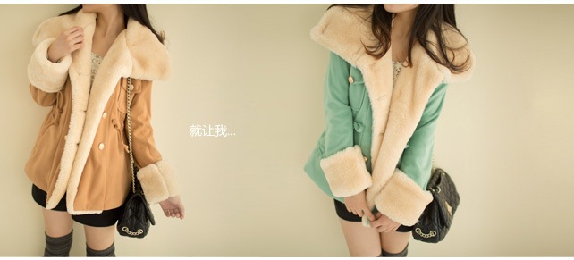 Women's Thickened Woolen Coat Short Double Breasted Student Style_voghion.com