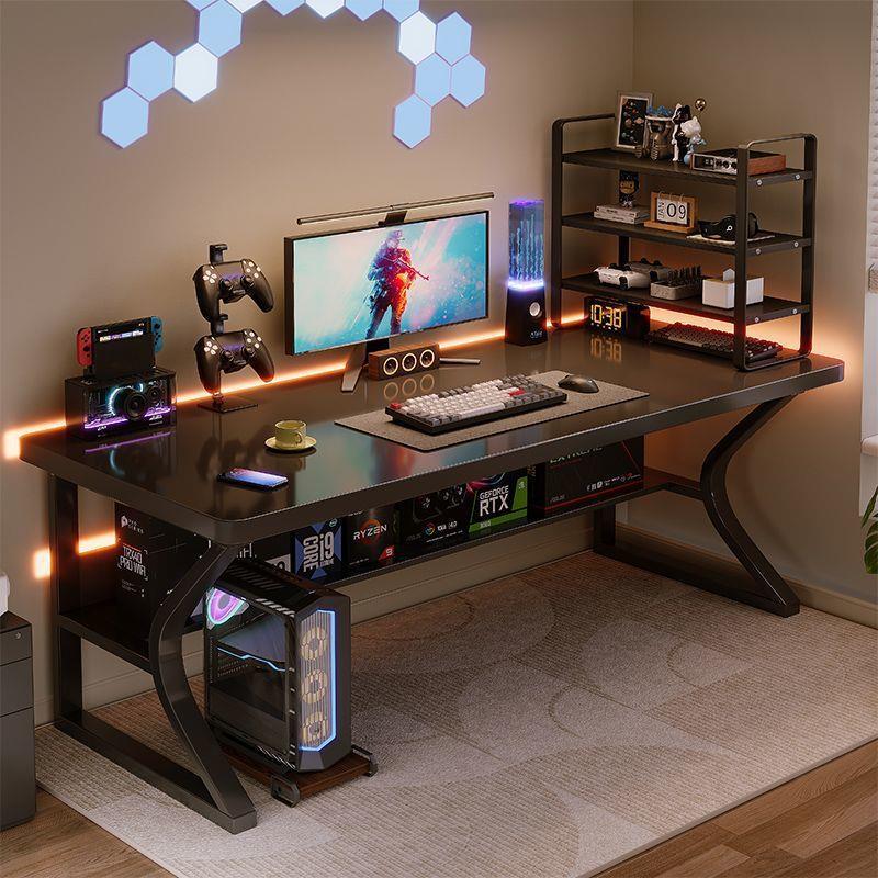Computer desk, desktop gaming table, home use with storage shelf, office desk and chair, simple writing desk, bedroom study desk Computer desk, desktop gaming table, home use with storage shelf, office desk and chair, simple writing desk, bedroom study desk