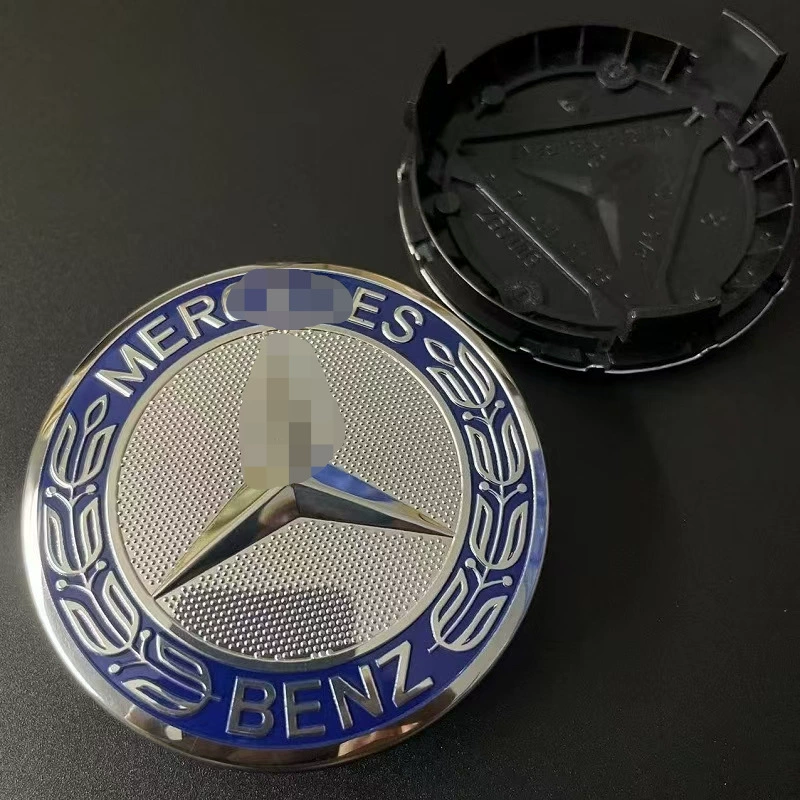 Mercedes Benz, яблоко, синие хабы, 75 мм