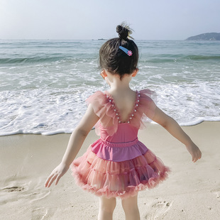 Children's Swimwear Girls' Hot Spring Girls' Super Fairy Princess Yarn Skirt Swimwear Quick-drying Swimsuit for Small and Medium-sized Children