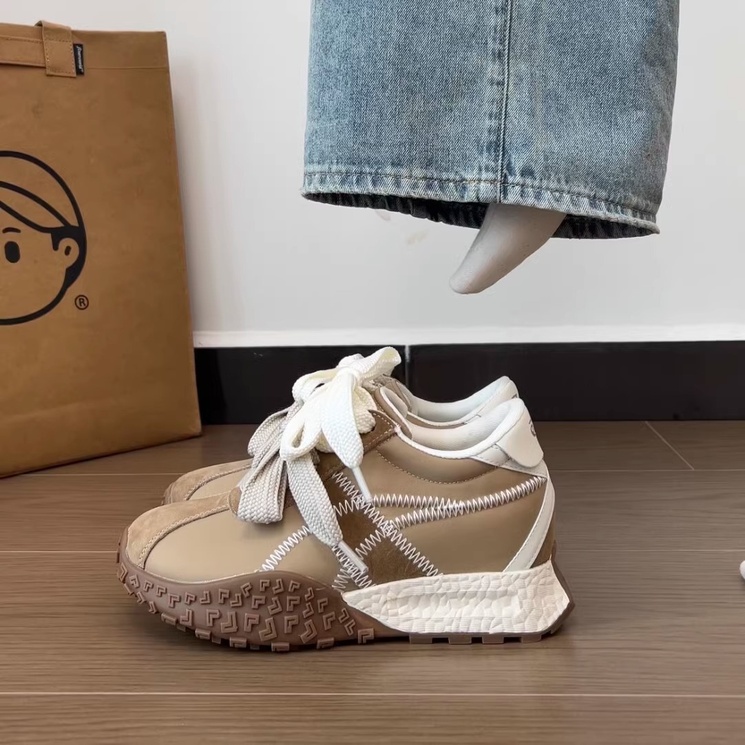 [Aumento de altura 7cm] ballet con una base gruesa aumentó la altura de los zapatos Gump zapatos de altura pequeños zapatos deportivos casuales de mujer