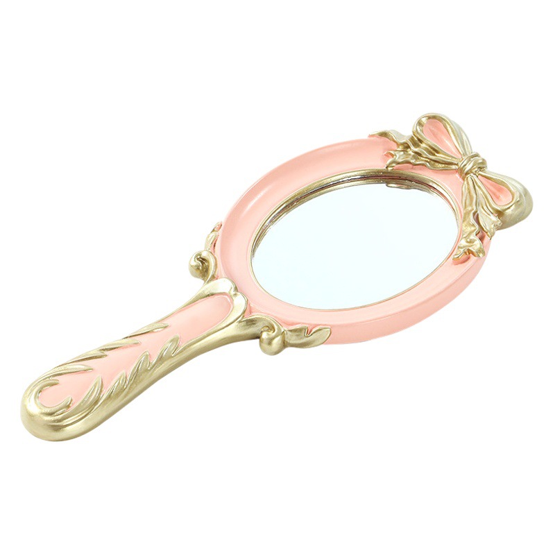 Estilo Europeo creativo retro Phoenix pluma clásica princesa belleza espejo con encaje maquillaje mango espejo belleza espejo