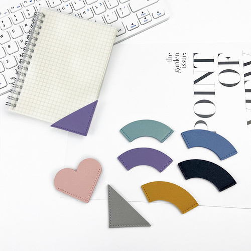 Cross-border leather heart-shaped bookmarks love bookmarks DIY customizable corporate LOGO leather pu bookmarks wholesale